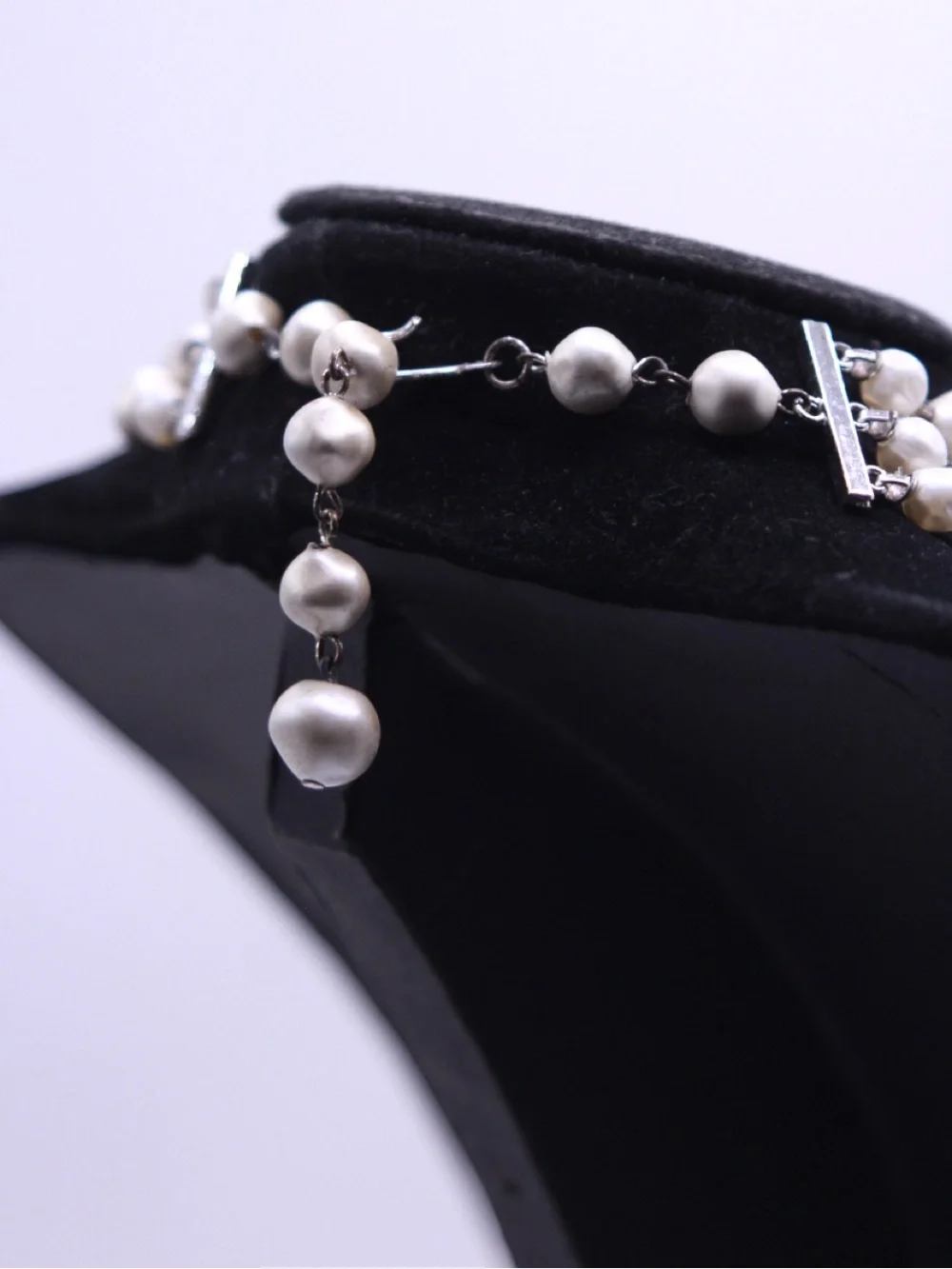 Vintage Laguna Multi-Strand Faux Pearl and Aurora Crystal Necklace